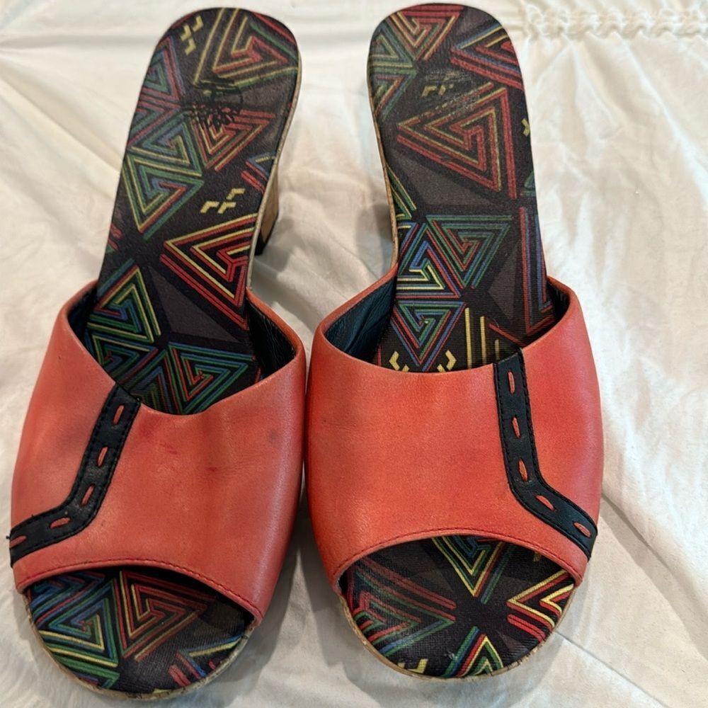 Timberland rust colored open toed shoes, size 7